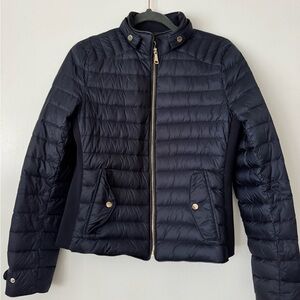 Zara Quilted Puffer Jacket in Navy